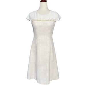 Anayi Japanese Luxury Tweed A Line Fit Flare Dress 38 (M?) Old Money Classic